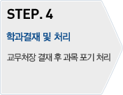 STEP.4 - 학과결재 및 처리:교무처장 결재 후 과목 포기 처리