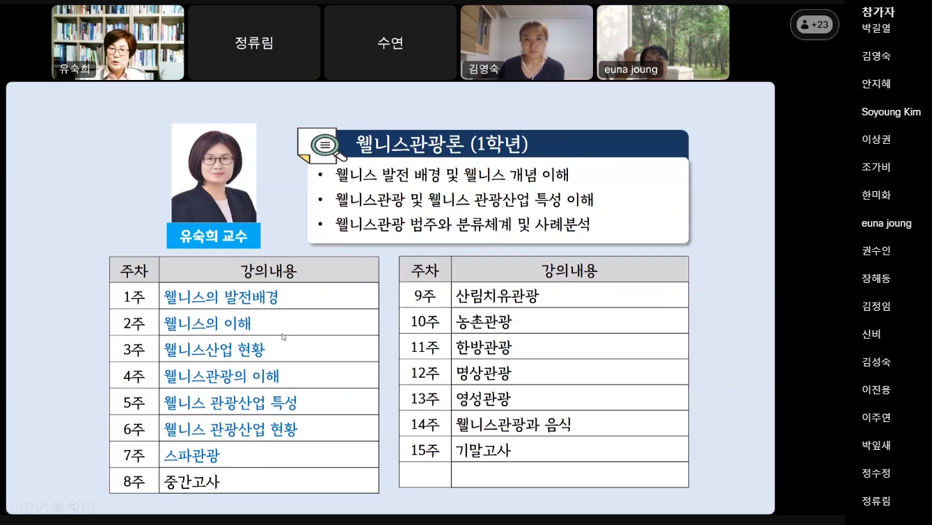 웰니스관광론 시험대비 온라인 특강2