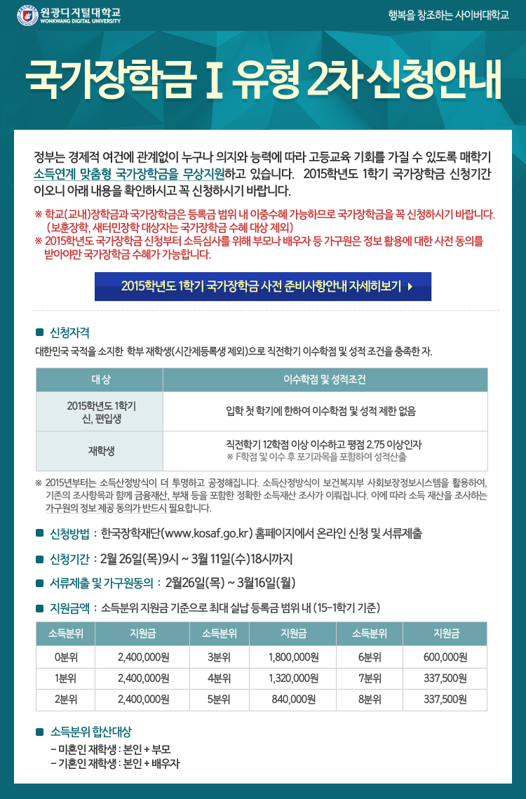 국가장학금 I유형 신청안내 이미지