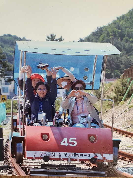 정동진 레일바이크 탑승 모습